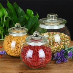 Round Clear Glass Storage Jar