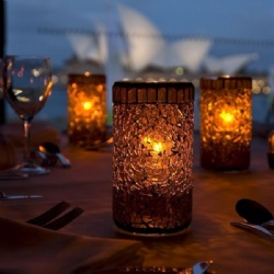 Graceful Mosaic Cylinder Candle Holder for Restaurant