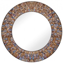 High Quality Brown Diamond Glass Piece Mosaic Wall Mirror