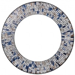 24.5 Inch Luxury Silver Diamond Glass Piece Mosaic Wall Mirror