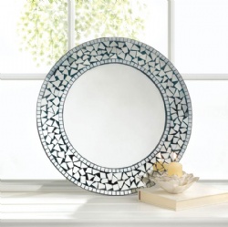 Silver Triangle Glass Piece Mosaic Wall Mirror