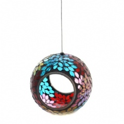 15cm Round Mosaic Bird Feeder in Multicolor