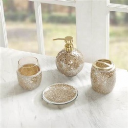 Sparkle Champagne Color Set of 4 Popular Set Mosaic Bathroom Accessories