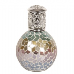 Luxury Autumn Rhombic Piece Round Mosaic Oil Lamp with Silver Lid