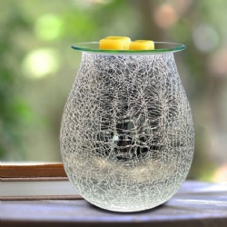 Hot Selling Beautiful Glass Electric Candle Warmer Oil Scented Lamp Burner with Touch Function Wax Warmer