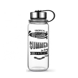 Large Size 1 L Driinking Bottle High Borosilicate Glass Sport Bottle With Nylon Sleeve
