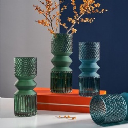 Chimney Diamond Glass Vase Man-made Blown