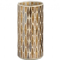 Valuable Gold Foil Mosiac Candle Holder for Home Decoration